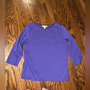 Coldwater Creek Textured Purple Long Sleeve Top
